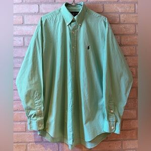 Ralph Lauren Blake Mint Green Gingham Checkered Button-Down Shirt